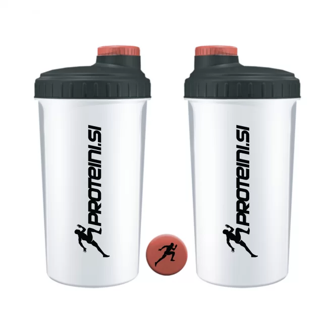 1 (7) PROTEINI.SI SHAKER TRANSPARENT WHITE-BLACK, 700ml - Slika 1