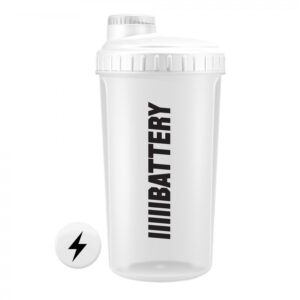battery shaker 700ml transparentno beli